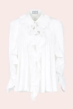 Camicia in cotone con rouches