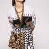 Cardigan animalier bianco