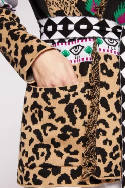 Cardigan animalier bianco
