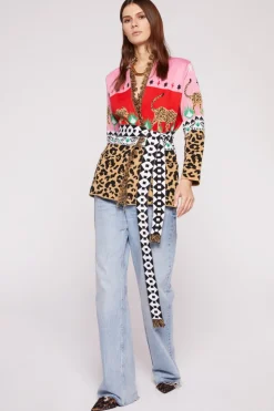 Cardigan animalier rosa