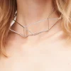 Collana rodiata a forma di origami