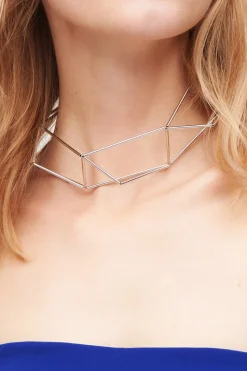 Collana rodiata a forma di origami