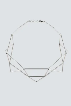 Collana rodiata a forma di origami