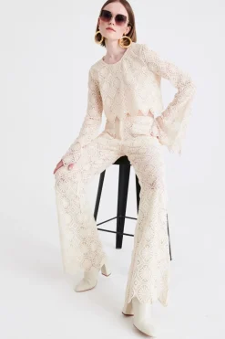Completo top e pantalone in pizzo