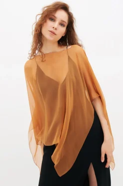 Copri abito in chiffon beige