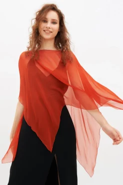 Copri abito in chiffon ruggine