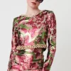 Crop top jacquard lamè