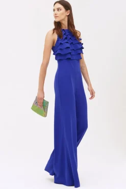 Jumpsuit blu con rouches
