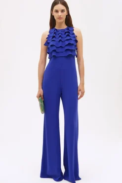 Jumpsuit blu con rouches