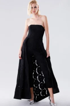 Jumpsuit bustier con gonna sovrapposta