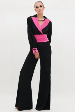 Jumpsuit con dettagli fucsia