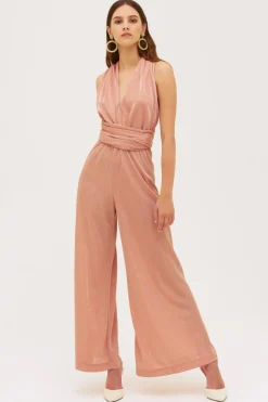 Jumpsuit lurex rosa