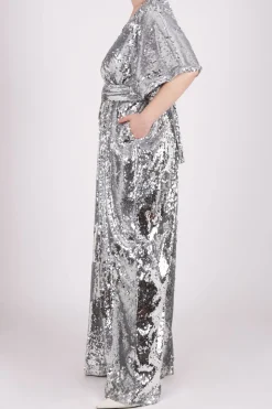 Jumpsuit paillettes argento