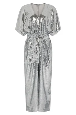 Jumpsuit paillettes argento