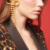 Maxi orecchini in ottone con finitura in oro giallo