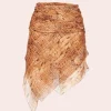 Minigonna asimmetrica in seta stampa animalier