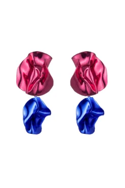 Orecchini fucsia e blu