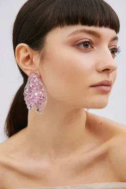 Orecchini resina rosa