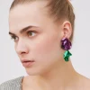 Orecchini viola e verde