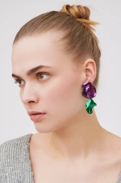 Orecchini viola e verde