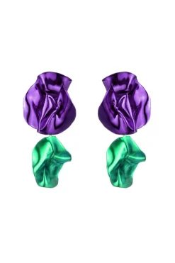 Orecchini viola e verde