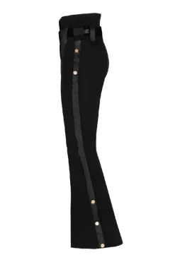Pantalone da sci nero con bottoni