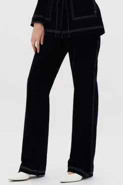 Pantaloni in denim flock