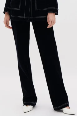 Pantaloni in denim flock