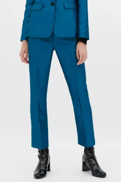 Pantaloni in satin blu