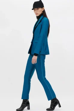 Pantaloni in satin blu