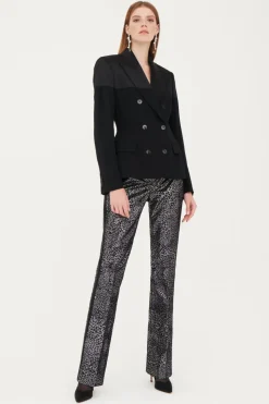 Pantaloni smoking leopardati