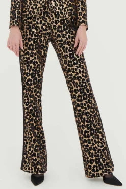 Pantaloni smoking leopardati