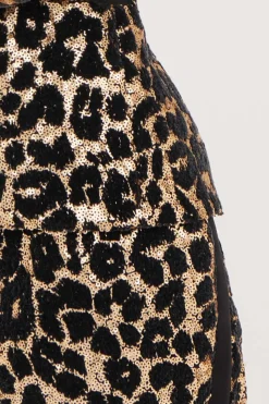 Pantaloni smoking leopardati