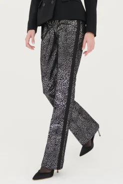 Pantaloni smoking leopardati