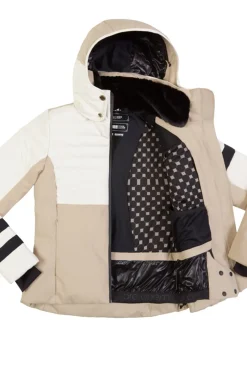 Piumino da sci beige e bianco
