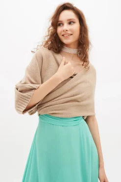 Stola beige con manica