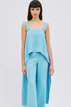 Top con mantella azzurro