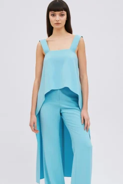 Top con mantella azzurro