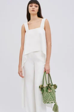 Top con mantella bianco