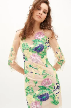 VestIto corto con fiori e decori