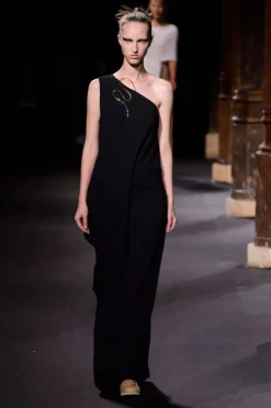 Vestito lungo monospalla nero